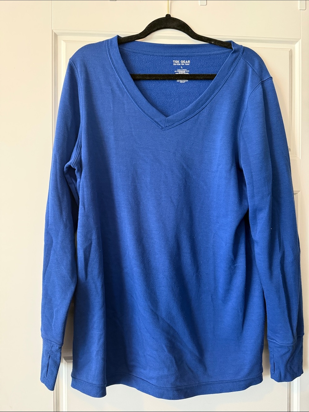 tek gear Royal Blue V-Neck Long Sleeve Top
